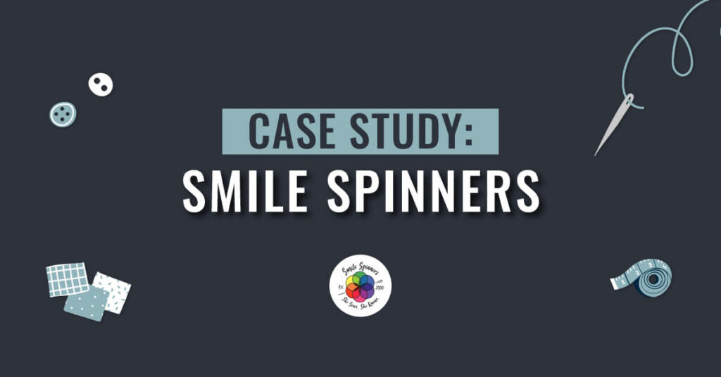 graphic that reads smile spinners
